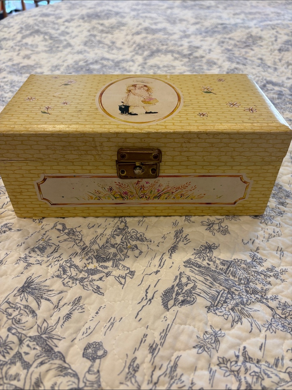 Holly Hobbie vintage jewelry box 
Holly hobby inside 
by American Greetings